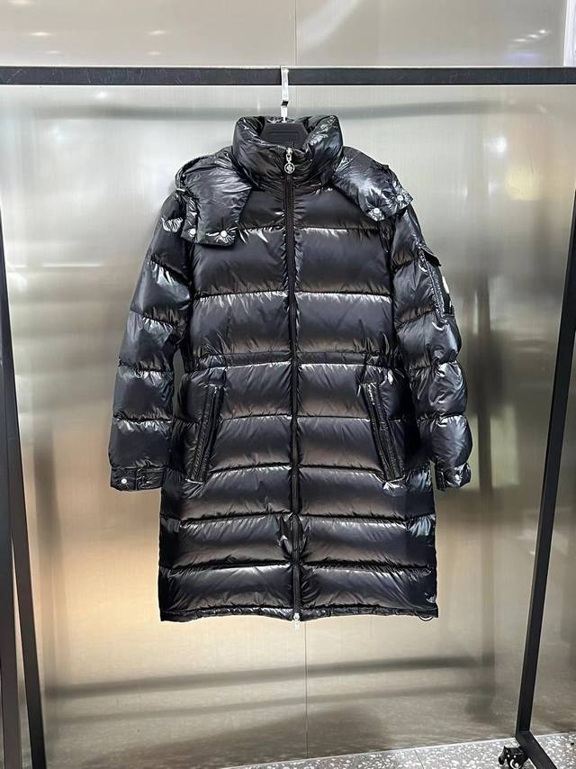 Mo# Moncler Women's New Down Jacket Moncler Long Down Jacket Colors: Black, Whit