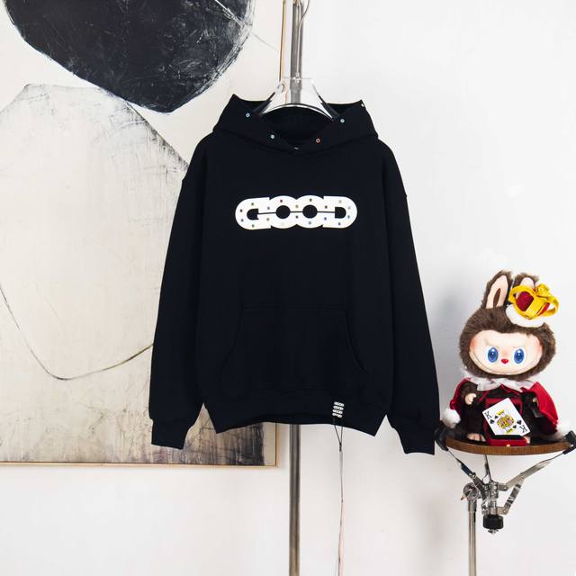 Zp Version [Exclusive Supply] Goodbrand Gemstone Rhinestone Long-Sleeve Hooded S