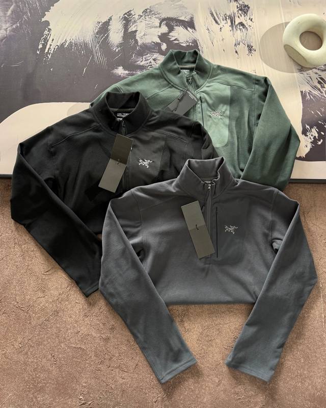 New Arrival! Arc'teryx High-Elastic Fleece Seamless Taped Pocket Half Zipper Lon