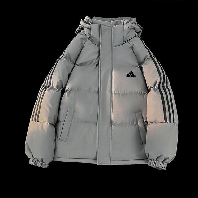 New Arrival! Adidas basic stand-up collar puffer jacket, down-filled cotton coat