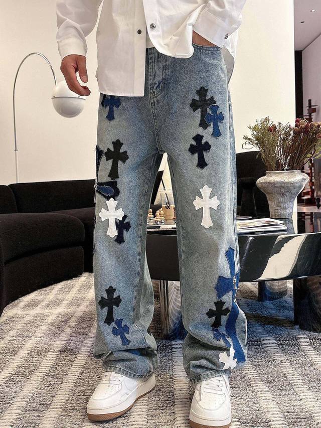 Chrome Hearts Limited Edition Hand-Distressed Distressed Patchwork Leather Washe