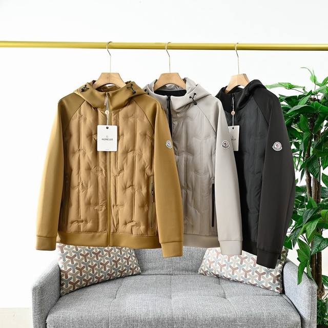 Moncler 25Ss Autumn/Winter New Men's Raglan Sleeve Hooded Down Jacket! minimalis