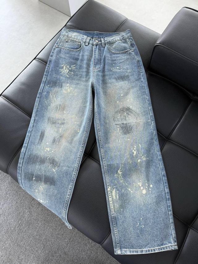 Pants. New Crocs hand-painted denim jeans, custom molded with full logo and hard