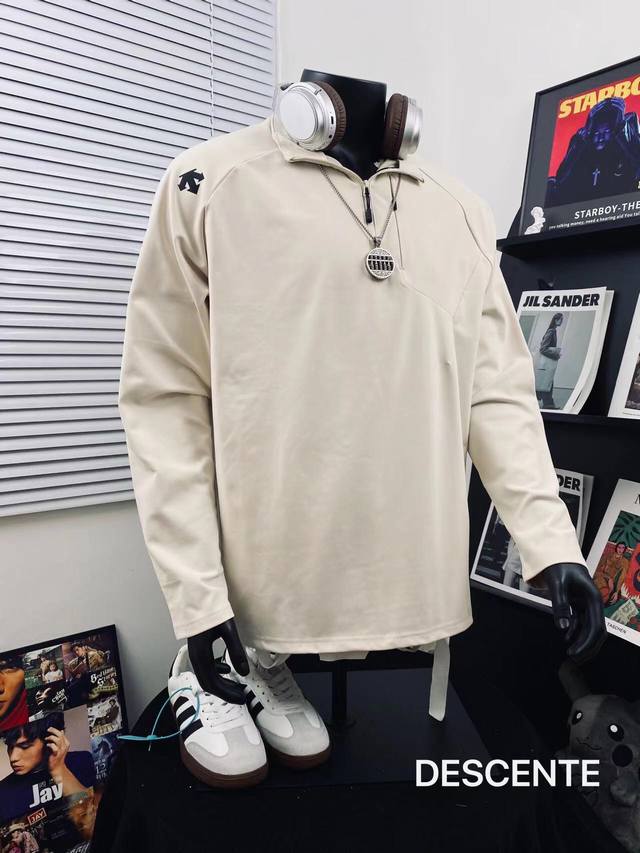 Descente Half-Zip Side Pocket Long-Sleeve Sweatshirt (Top-Tier Version) - Popula