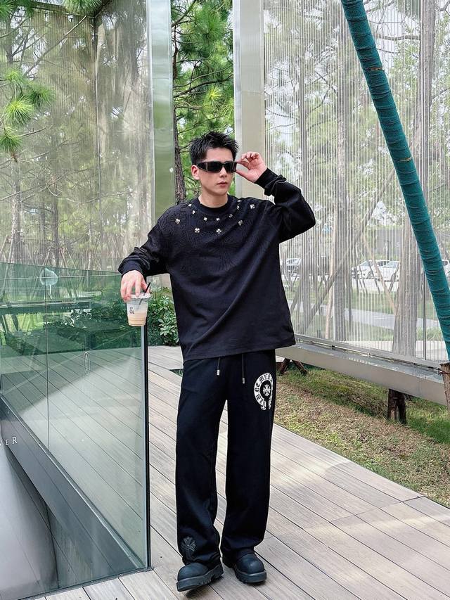 Clothing/Pants Ch Chrome Hearts Cross Horseshoe Chrome Hearts Sanskrit Burnished