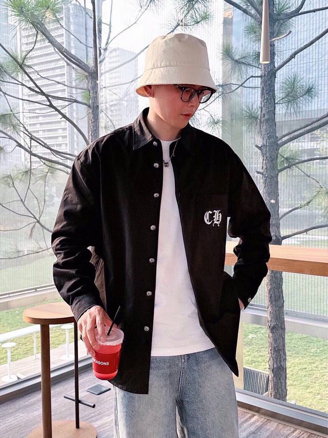 Chrome Hearts Cross-Panel Embroidered Shirt Jacket, Os style, unisex! Made of tw