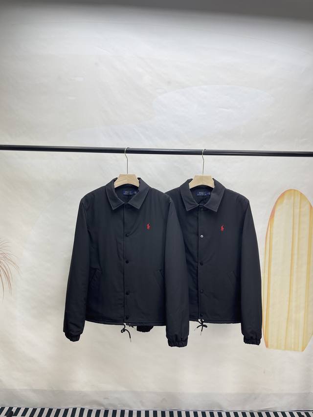 Ralph Lauren Ss Pony Solid Color Logo Embroidered Lapel Casual Jacket Cotton Coa