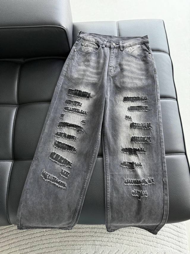 Chrome Hearts Limited Edition Hand-Distressed Distressed Patchwork Washed Jeans