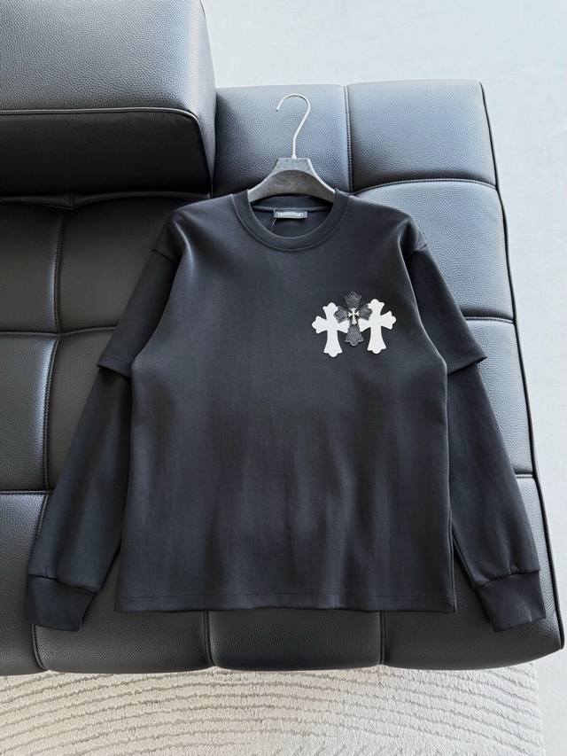 Chrome Hearts Ch Ss New Style Cross Horseshoe Chrome Hearts Sanskrit Applique 3D