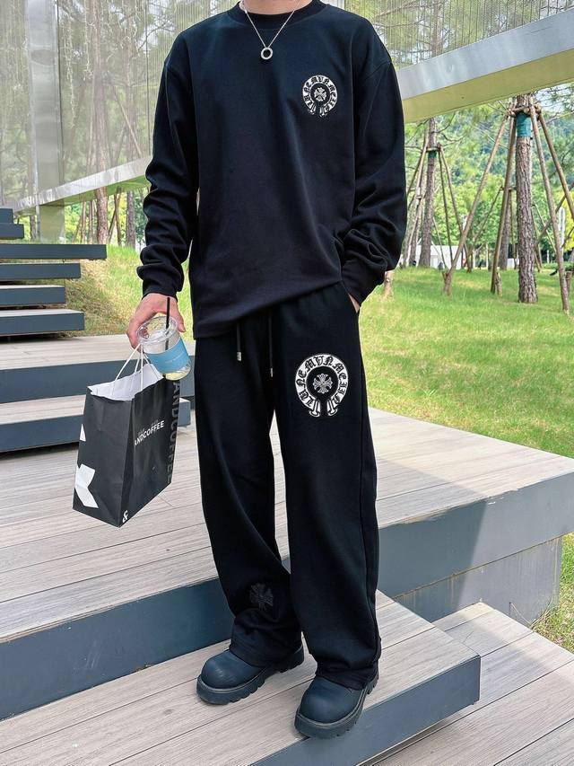 Chromehearts Crew Neck Long-Sleeve Top - Quality Guaranteed! Made with double-si