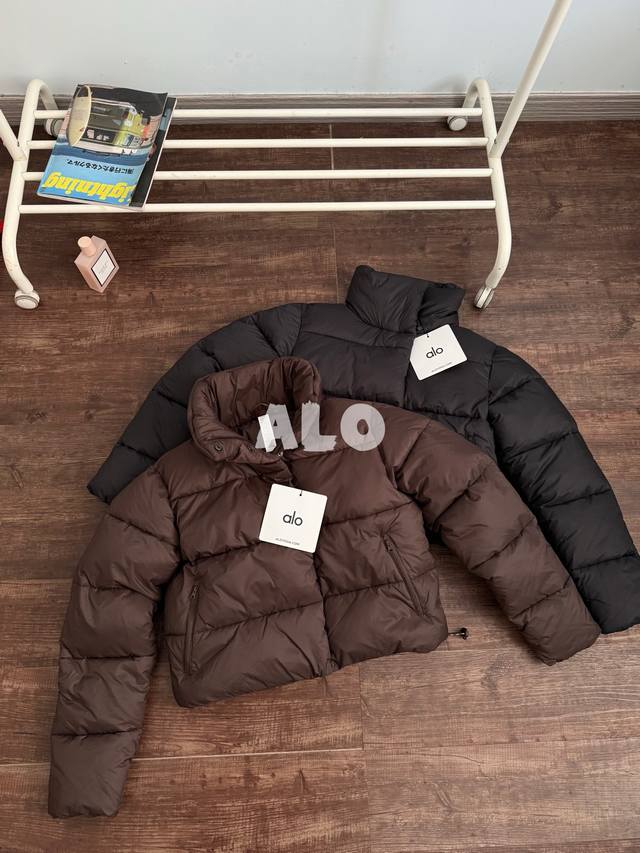 Alo Yoga Kendall Jenner Short Solid Color Stand Collar Cotton Jacket. Made with