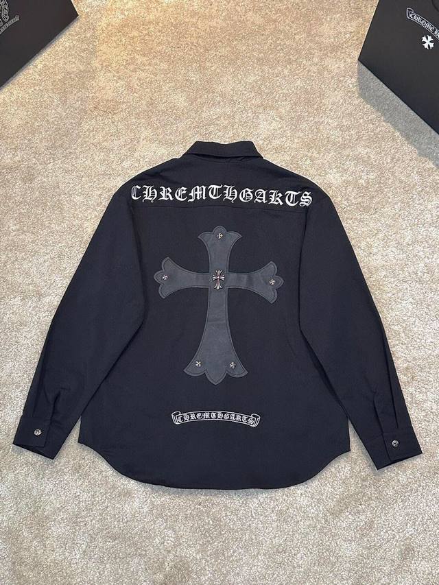 Chrome Hearts Cross-Panel Embroidered Shirt Jacket, Os style, unisex! Made of tw