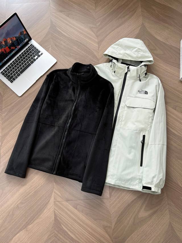 7717# The North Face 3-in-1 Windproof and Rainproof Outdoor Jacket for Men and W