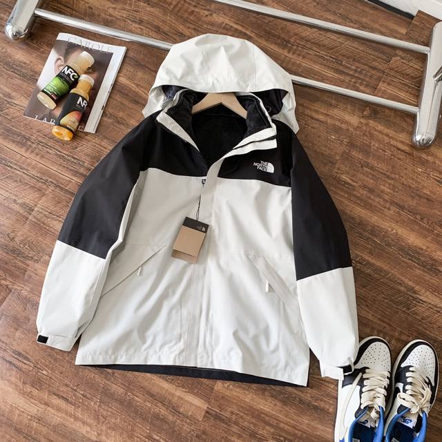 2023 Autumn/Winter The Northface Outdoor Jacket 3-in-1 with double zippers and