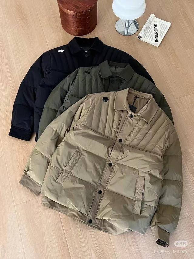 Descente's new men's lightweight down jacket with a lapel suit style! Same style