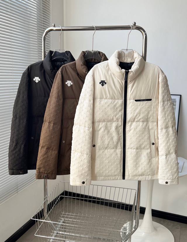 High-quality Descente men's star-studded stand-up collar zipper down jacket, ava