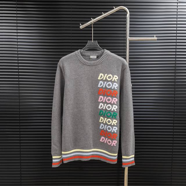 Style: Dior Colorful Letter Knit Long Sweater Size: S-XL Fabric: Wool Blend Acce