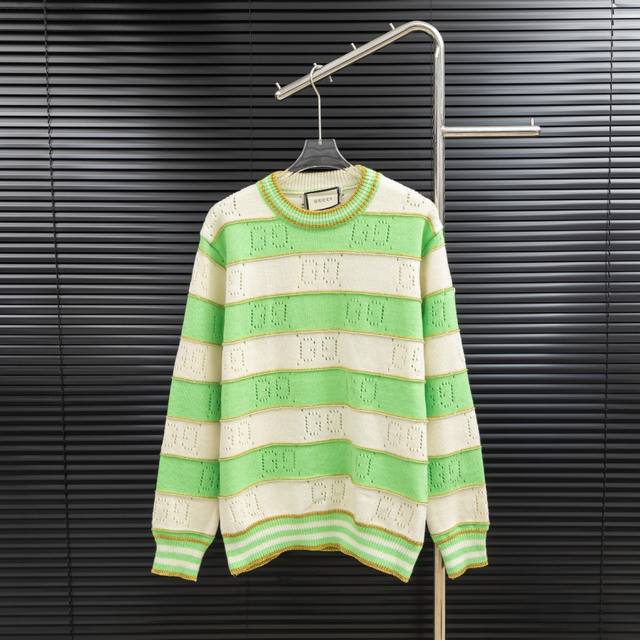 Style: Gucci all-over print openwork knit long sweater Size: S-XL Fabric: Wool b