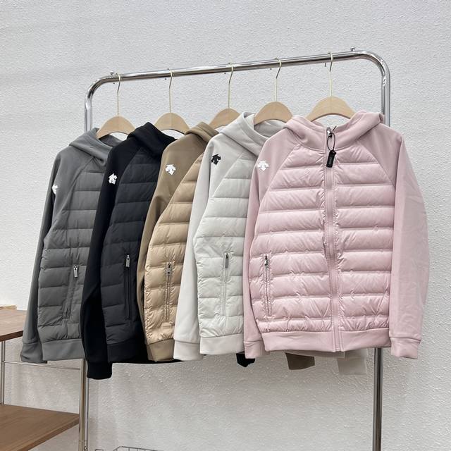 Supply Control Descente B1304 Patchwork Sleeve Hooded Down Jacket New Lightweigh