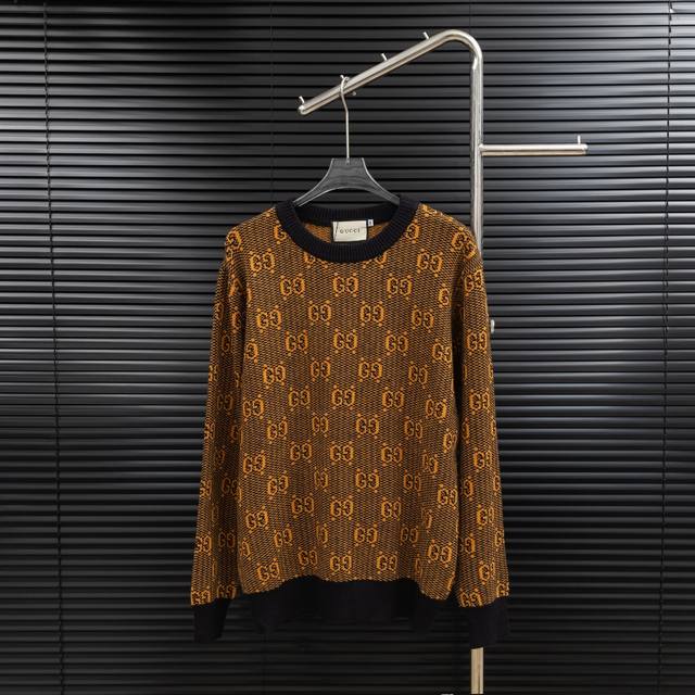 Style: Gucci all-over print double-button knit long sweater Sizes: S-XL Fabric: