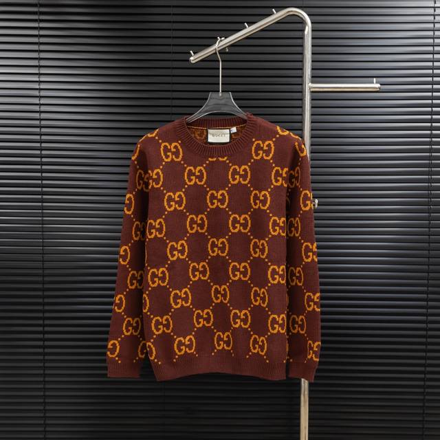 Style: Gucci all-over print double-button knit long sweater Sizes: S-XL Fabric: