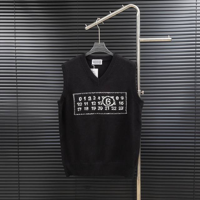 Style: Margiela Mmj Number V-neck Knitted Wool Vest Size: S-XXL Fabric: Wool Ble