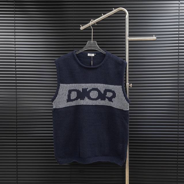 Style: Dior patchwork jacquard V-neck knit wool vest Sizes: S-XL Fabric: Wool bl
