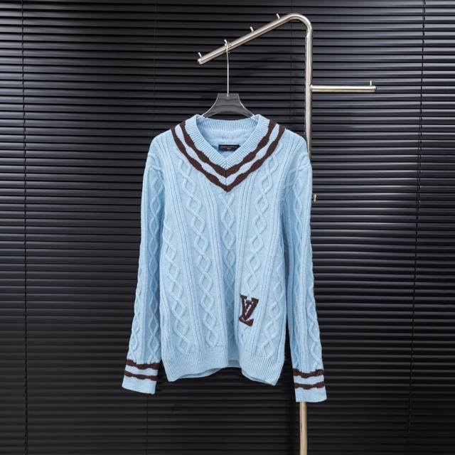 Style: Louis Vuitton Wool V-neck Jacquard Long Sweater Size: S-XL Fabric: Wool B