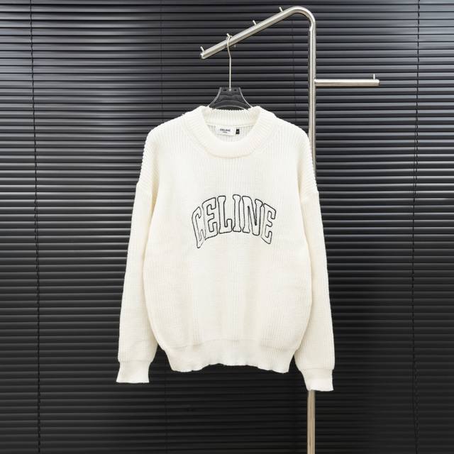 Style: Celine Openwork Knit Long-Sleeve Sweater Size: S-XL Fabric: Wool Blend Ac