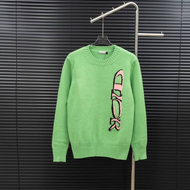 Style: Dior Color Block Knit Long-Sleeve Sweater Sizes: S-XL Fabric: Wool Blend