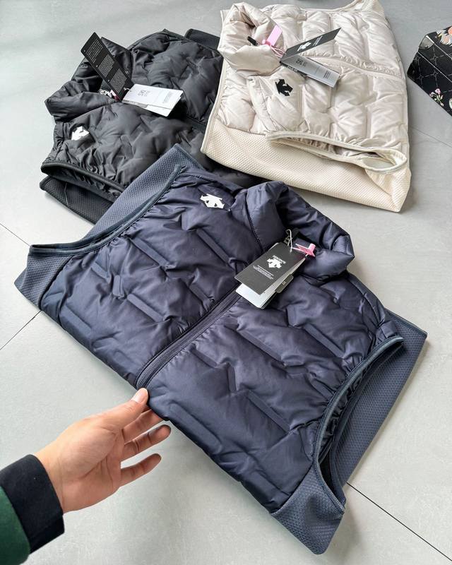 Descente Autumn/Winter Warm Stand Collar Down Jacket Solid Color Vest Coat Men'