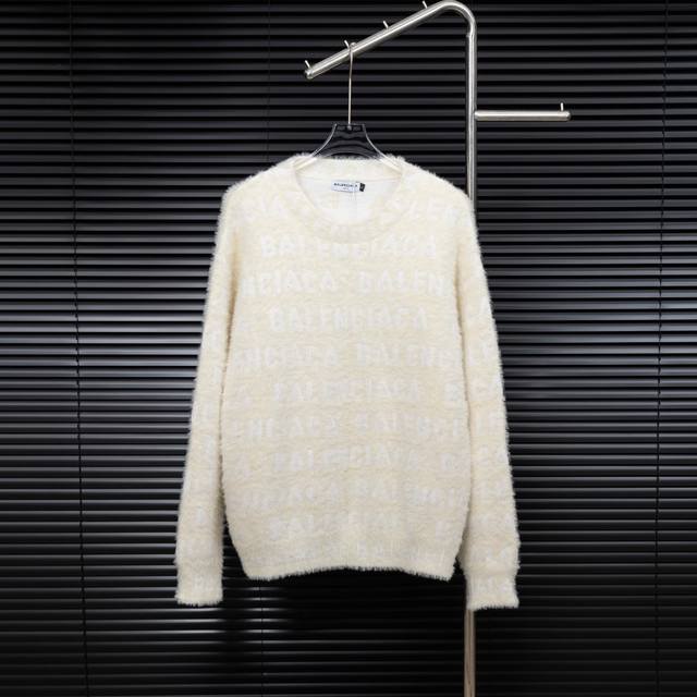 Style: Balenciaga all-over print mohair knit long-sleeved sweater Sizes: S-XL Fa