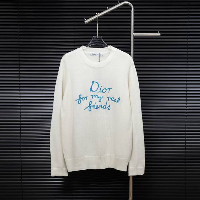 Style: Dior Hand-Painted Graffiti Knit Long-Sleeve Sweater Sizes: S-XL Fabric: W