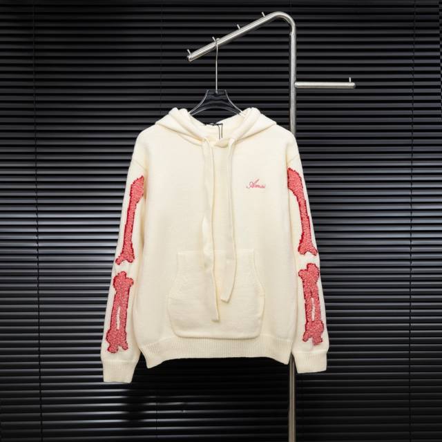 Style: Amiri bone-paneled hooded long-sleeved sweater Sizes: S-XL Fabric: Wool b