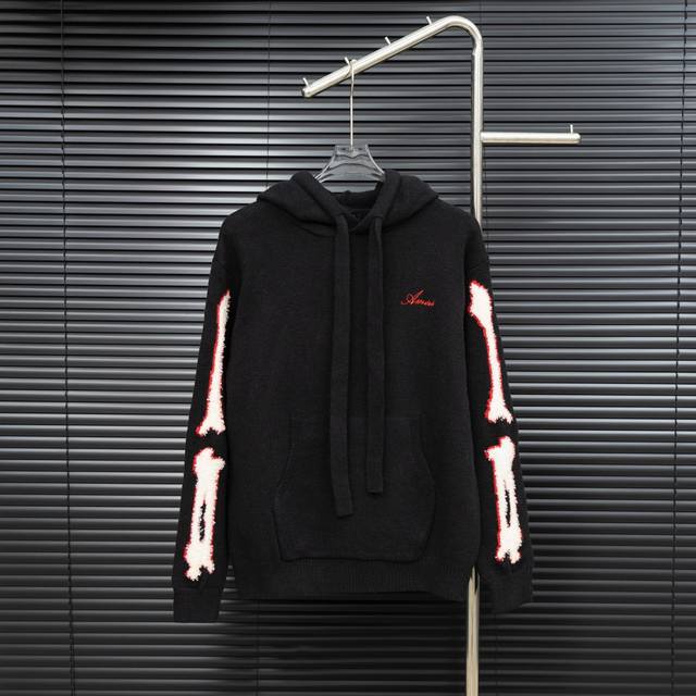 Style: Amiri bone-paneled hooded long-sleeved sweater Sizes: S-XL Fabric: Wool b