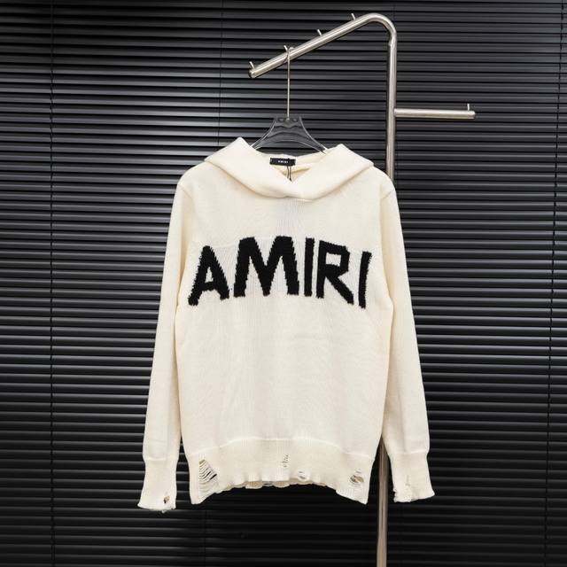 Style: Amiri distressed knit hooded long-sleeved sweater Sizes: S-XL Fabric: Woo