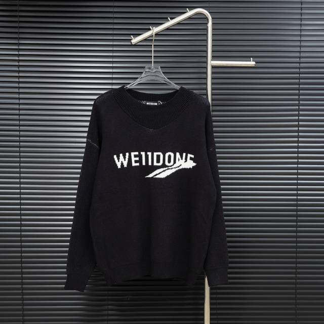 Style: We11Done Classic Knitted Long-Sleeve Sweater Size: S-XL Fabric: Wool Blen