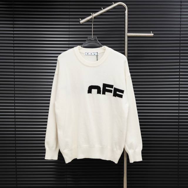 Style: Off White White Space Knit Long-Sleeve Sweater Size: S-XL Fabric: Wool Bl