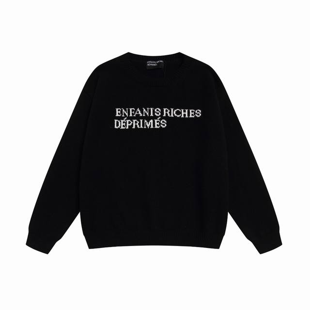 Erd Melancholy Rich Second Generation Classic Letter Niche Jacquard Wool Sweater