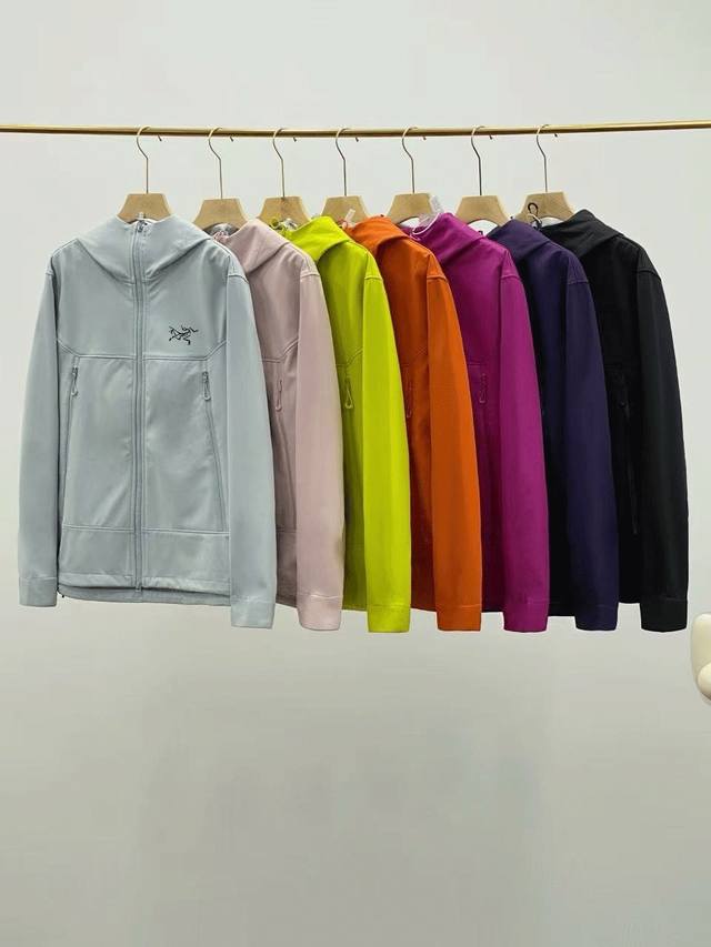 Controlled Embroidery Style Arc'teryx Hooded Softshell Jacket, Dopamine Colorway