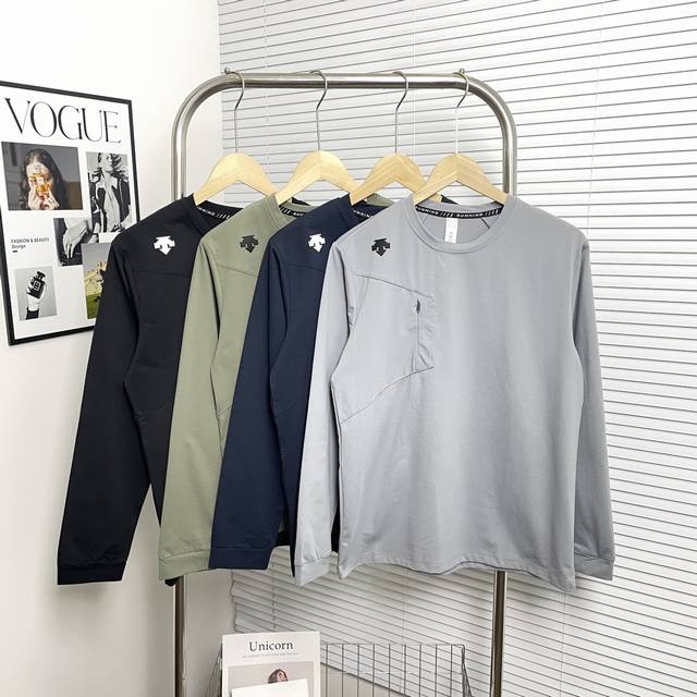 Descente Outdoor Casual Sports Quick-Drying Elastic Long-Sleeve Base Layer Spor