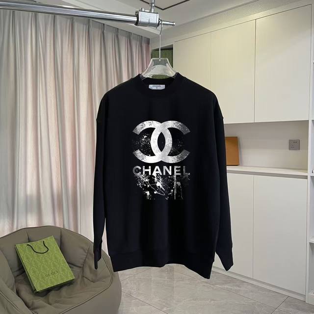 Chanel 2025 Fall/Winter New Arrival Double C Logo Print Custom Fabric 400G Crew