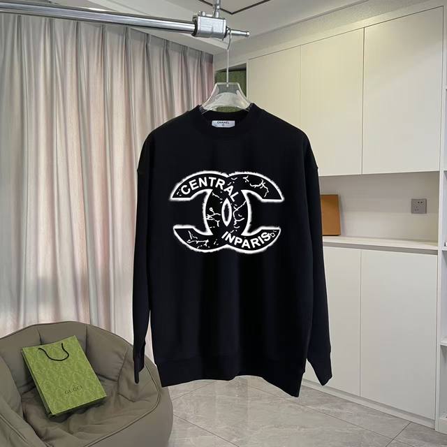 Chanel 2025 Fall/Winter New Arrival Double C Logo Print Custom Fabric 400G Crew