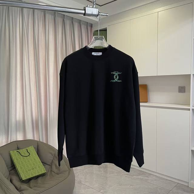 Chanel 2025 Fall/Winter New Arrival Double C Logo Print Custom Fabric 400G Crew