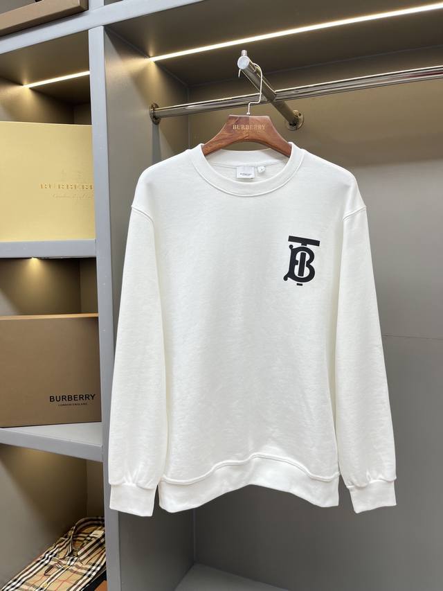 Burberry Exclusive Logo Pattern Cotton Loose Crew Neck Sweatshirt, London Collec