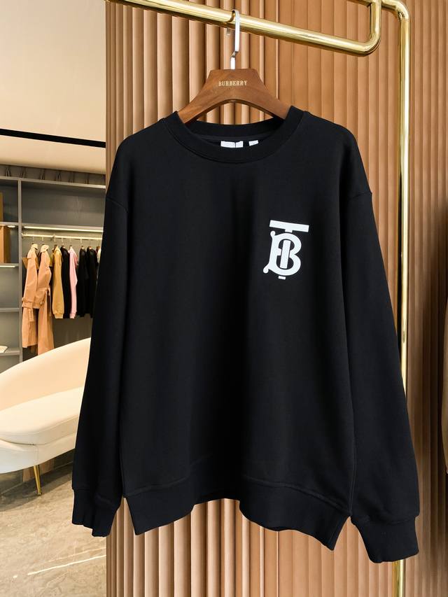 Burberry Exclusive Logo Pattern Cotton Loose Crew Neck Sweatshirt, London Collec