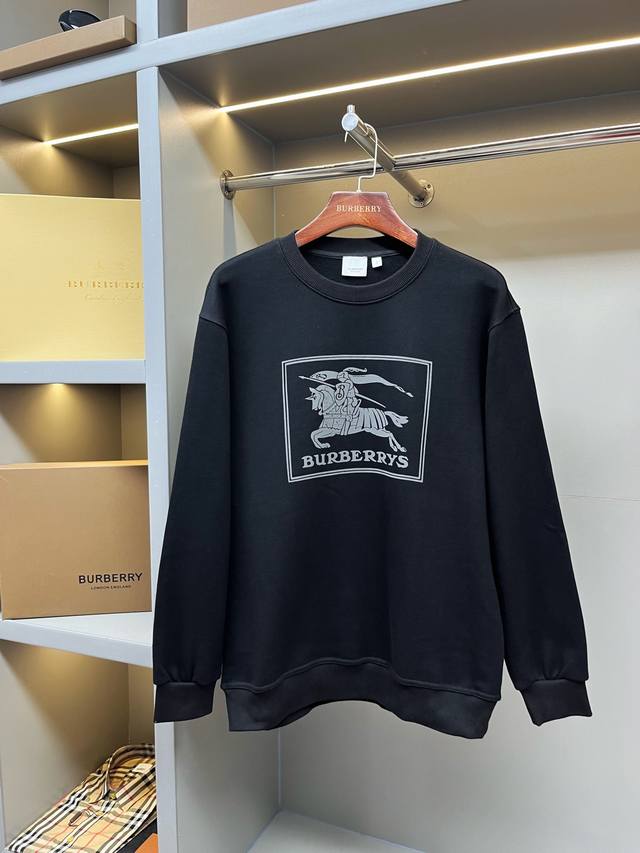 Burberry 3D Equestrian Print Cotton Crew Neck Sweatshirt with Micro-Label. A top