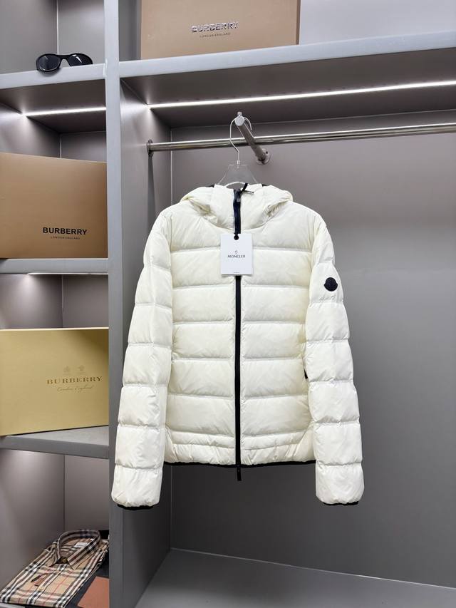 Moncler New Color-Blocked Print Logo Down Jacket. Classic black and white, unise