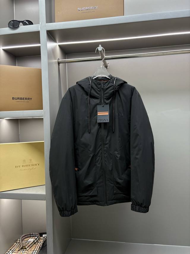 Zegna New Letter Print Down Jacket Zegna down jackets, blending classic British