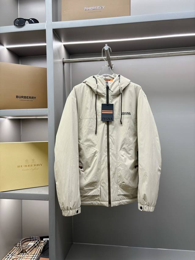 Zegna New Letter Print Down Jacket Zegna down jackets, blending classic British